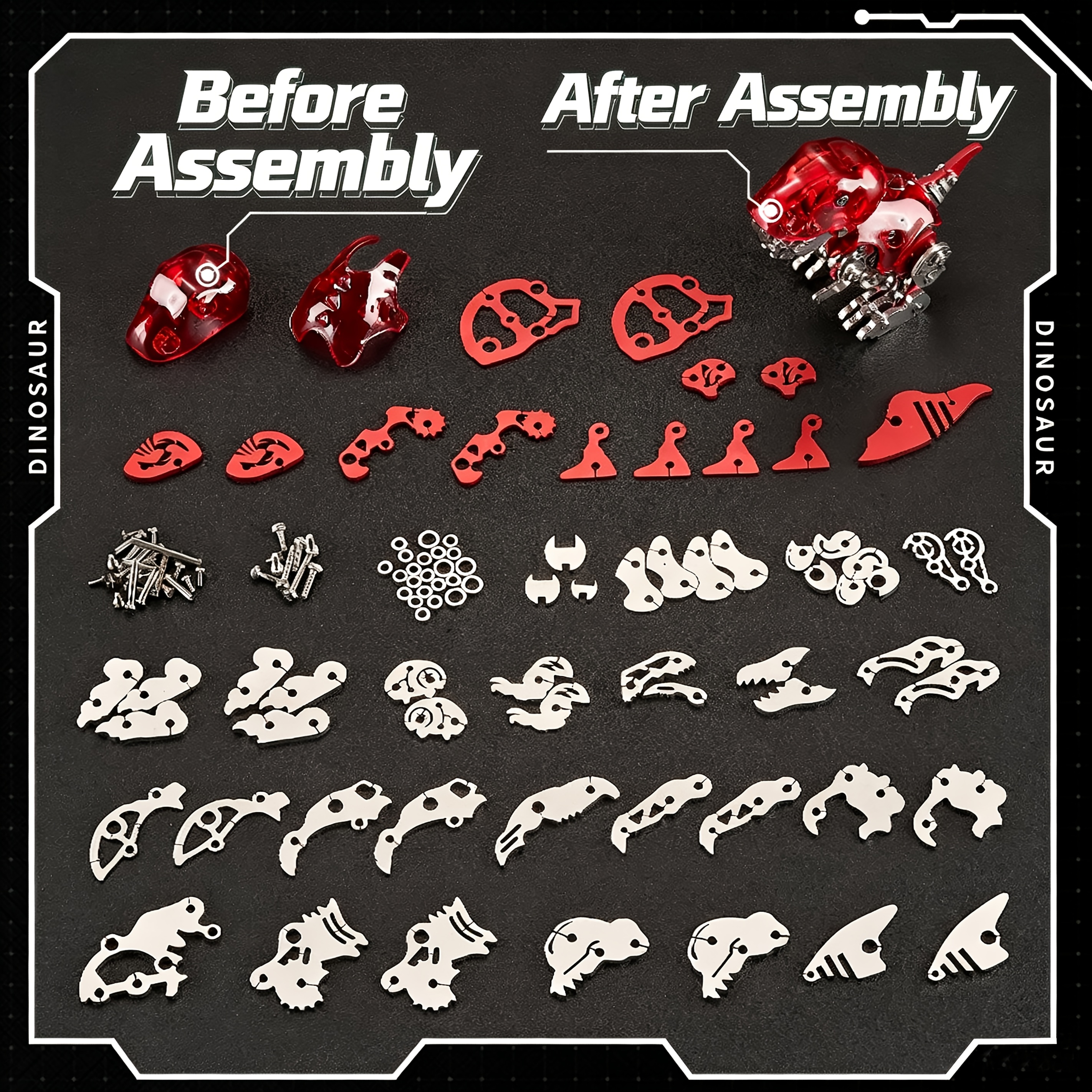 Q-Version Dinosaur 3D Metal Stainless Steel Puzzle Model